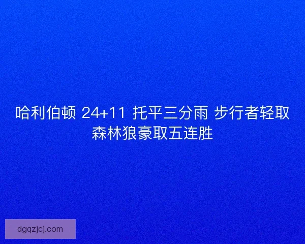 哈利伯顿 24+11 托平三分雨 步行者轻取森林狼豪取五连胜